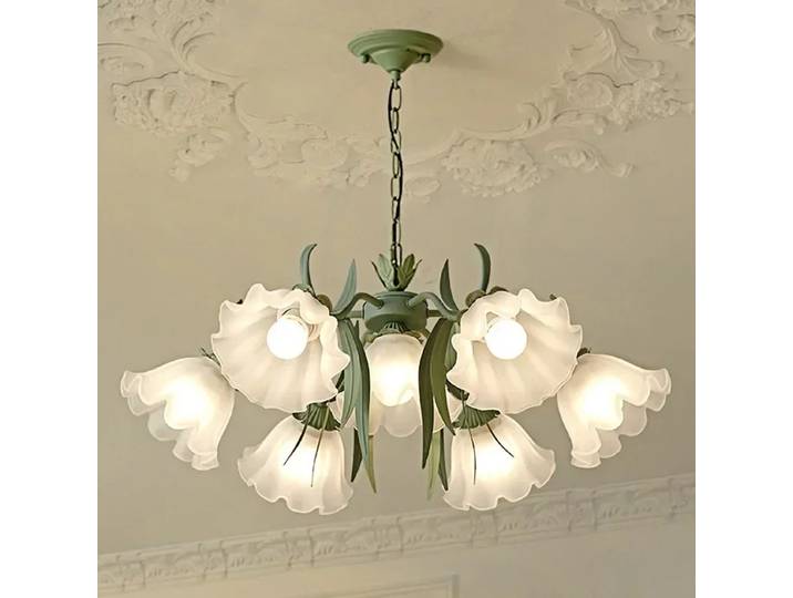 Moderne Led lumières luxe salon lustre français créatif muguet acrylique rétro maison Table à manger chambre lampes