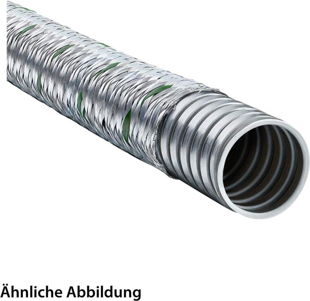 FLEXA SPR-EDU-AS Metallschutzschlauch mit Stahldrahtgeflecht AD 27,0mm, ID 22,0mm eingehaktes Profil,