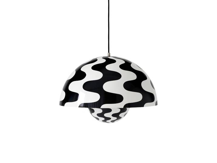 &Tradition Flowerpot VP2 Big Pendelleuchte Black-white pattern