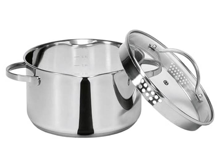 Krüger Edelstahl Kochtopf Ø 20 cm (3,0 L) Mit Ausguss & Literskala