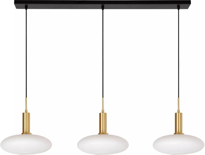Lustre SINGALA doré et blanc\, 3 x E27 x 60 W\, verre\, dimensions : 169 x 126 x 30 cm\, IP20\, Lucide