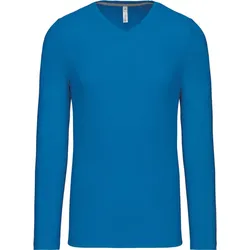 Kariban Herren V-Ausschnitt T-Shirt langarm K358