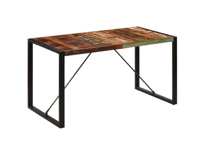 Tmriohed Esstisch 140x70x75 cm Massivholz Altholz Küchentisch Rustikales Unikat für Küche und Speisezimmer mit markanter Holzmaserung und robustem Stahlgestell.