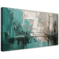 LEINWANDBILD Abstraktion Türkis Minimalistisch 120x60cm