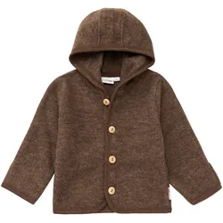 Bornino Wollfleece-Jacke mit Klappbündchen aus Merinowolle, braun, 86
