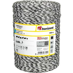 Horizont Weidezaunlitze turbomax W9, Ø 3 mm mit 9 Leiter, 27,3 km max. empfohlene Zaunlänge, weiß, Rollenlänge 1000 m
