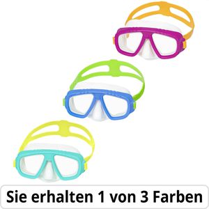 Bestway Schnorchelmaske 22011 Aqua Champ Essential, wasserdicht, zweigeteiltes Kopfband, ab 3 Jahren