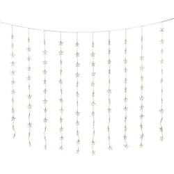 Konstsmide Weihnachtsbeleuchtung  LED Lichtervorhang Sterne Bernstein 140x120cm