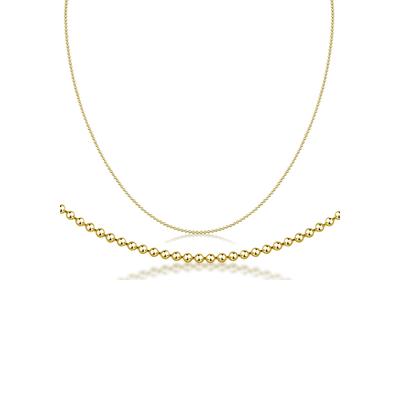 Collierkettchen FIRETTI "Schmuck Geschenk Silber 925 Kugelkettengliederung in mehreren Breiten" Gr. 38, gold (gelbgoldfarben), Halsketten, Damen, 38, Silber 925 (Sterlingsilber), B: 1,5mm, Made in Germany, B:1,5mm