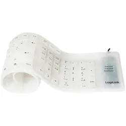 LogiLink Tastatur Flexibel Wasserfest USB + PS/2 weiß (1er Faltschachtel)