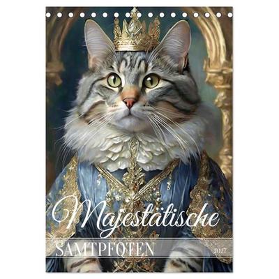Majestätische Samtpfoten (Tischkalender 2027 DIN A5 hoch), CALVENDO Monatskalender