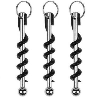 Friendly Fresh Finds Mini Keychain Wine Opener Portable Stainless Steel Corkscrew 3 Pcs