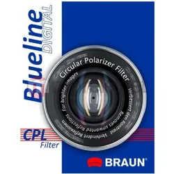 Braun Filtr Phototechnik Filtr foto Blueline CPL 49mm blucpl49 (49 mm, Polarisationsfilter), Objektivfilter, Blau