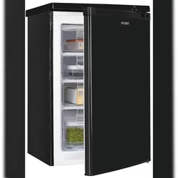 Exquisit Gefrierschrank, Tiefkühlschrank, 4-Sterne-Gefrieren, 91 Liter, 55 cm breit, Temperaturregelung, klein, kompakt, GS512-040E schwarz