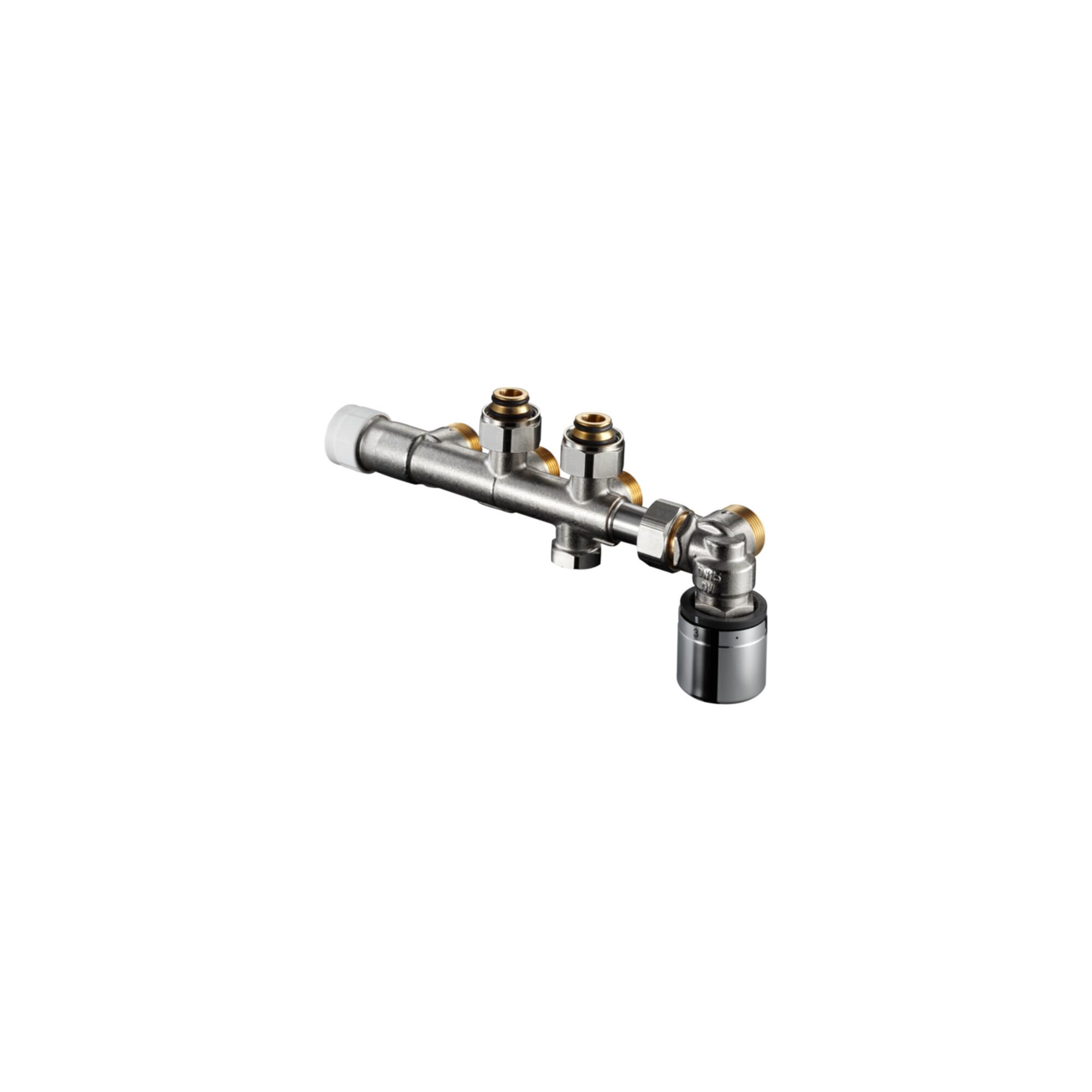 Oventrop Anschlussarm. Multiblock T-RTL G 3/4 ÜMxG 3/4 AG, Eckform (1184016)
