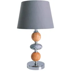 Tischleuchte Beistelllampe Nachttischlampe Schlafzimmerleuchte Grau H 36 cm