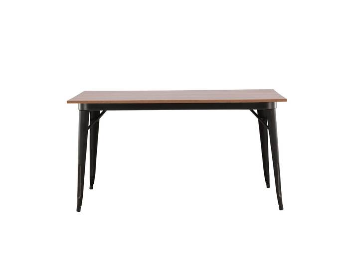Esstisch VENTURE HOME Tempe, rechteckiger Esstisch in eleganter Walnussoptik, 140 × 80 cm , braun (walnuss, schwarz, walnuss), B:80cm H:75cm T:80cm, Tische, Esstisch, Esszimmertisch, MDF, Stahlbeine, rechteckig, kompakt, kultiviert