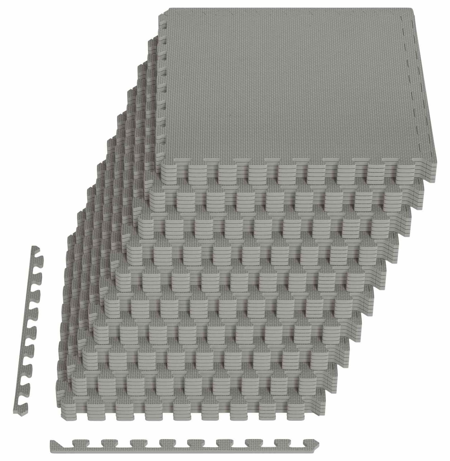 Pool Bodenschutzmatte 50 pcs Grau 18 m² EVA-Schaum