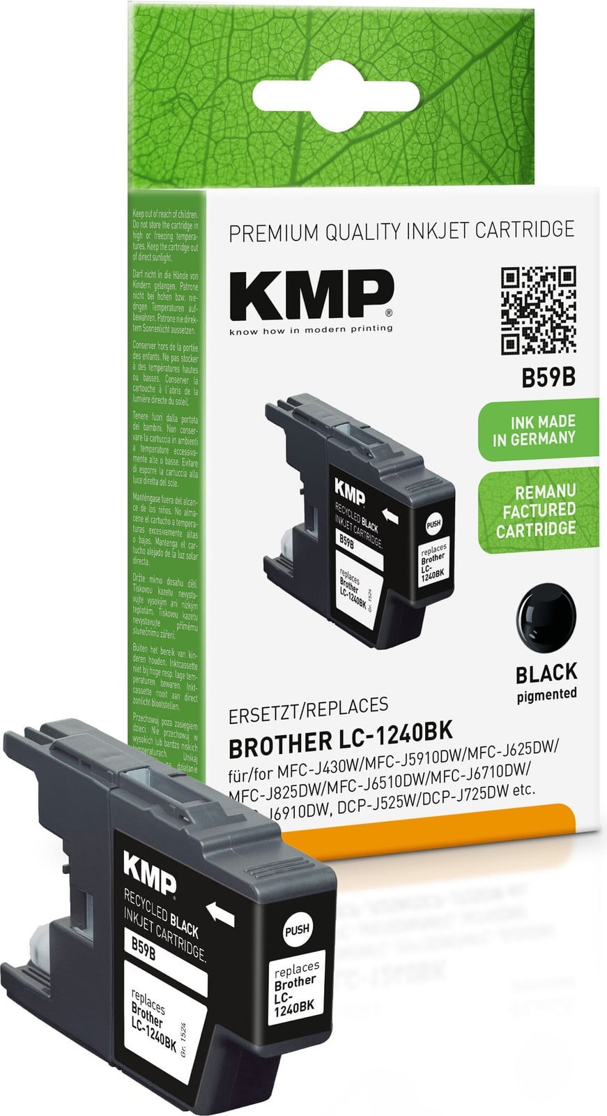 KMP Patrone voor Brother LC-1240Bk zwart 600 pagina's