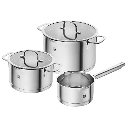 Zwilling TrueFlow Kochtopfset, 3-delig, Edelstahl, met uitgießfunctie, Inductie, Zilver
