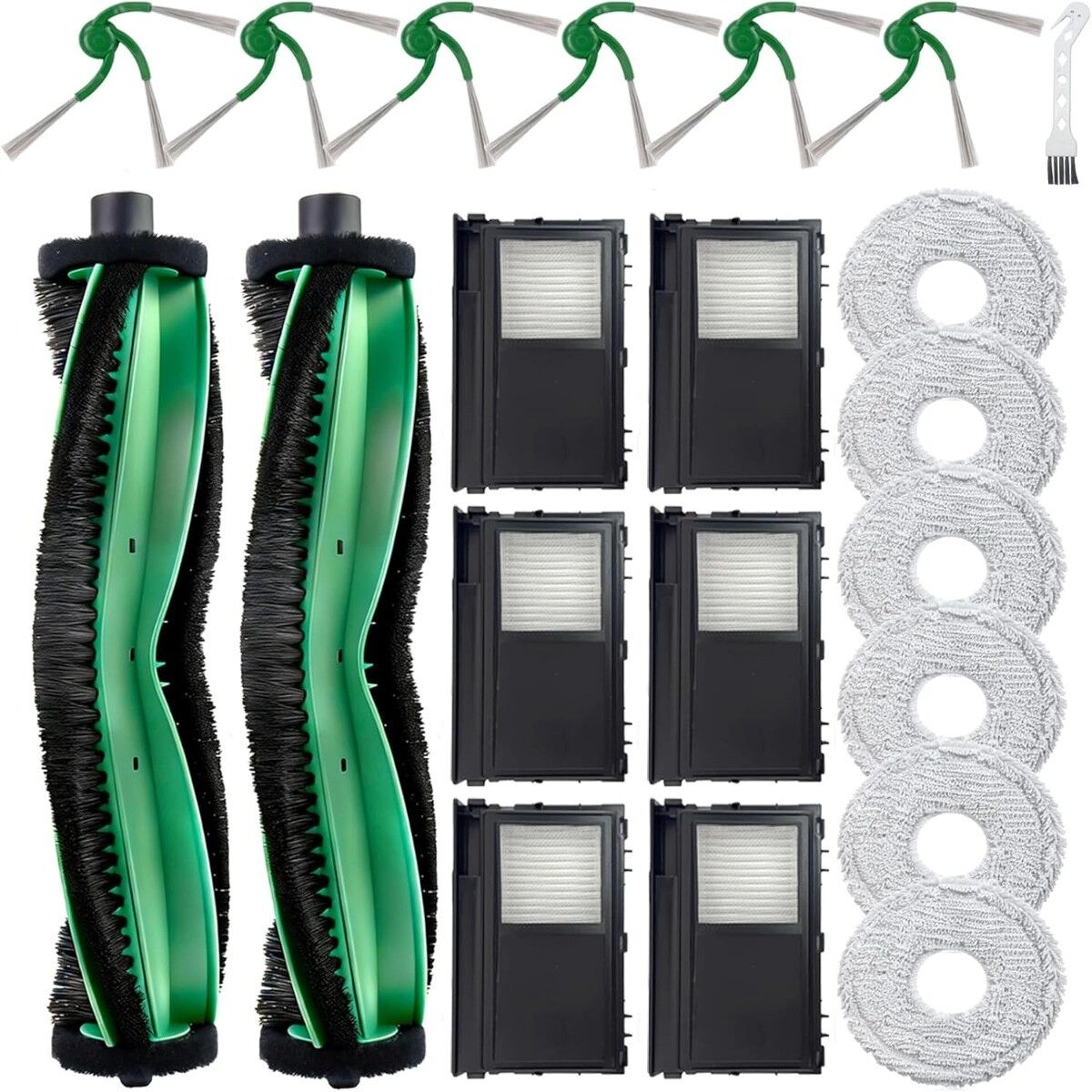 INF Ersatzteilset für Saugroboter, kompatibel mit iRobot Roomba 415X – Mehrfarbige ABS/Nylon/Fiber Bürsten & Filter