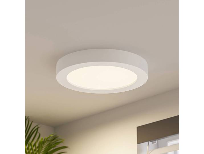 LED Deckenlampe Edwina PRIOS, dimmbar, weiß / opal, für Badezimmer, Aluminium, Modern, LED Deckenleuchte