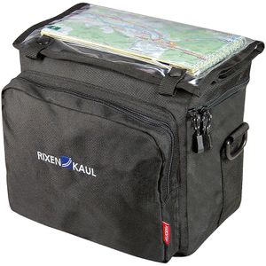 Rixen&Kaul Fahrrad-Lenkertasche Daypack Box, schwarz, 8 Liter, mit Regenschutz und KLICKfix-Halterung, Umhängetasche