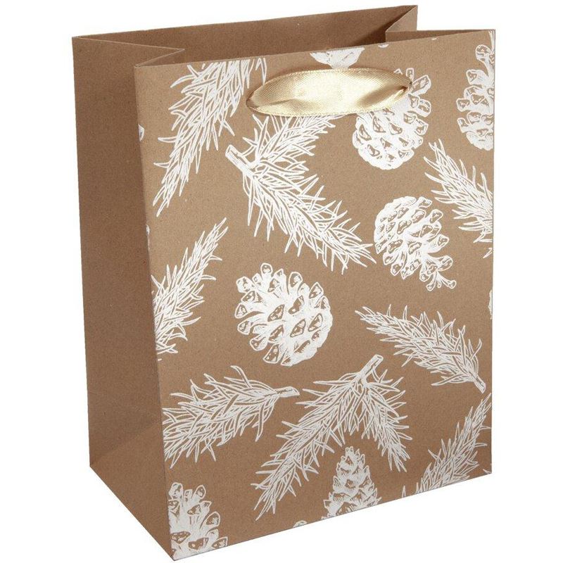 SIGEL Geschenktüten Pine cones and pine branches Large braun 18,0 x 23,0 cm, 5 St.