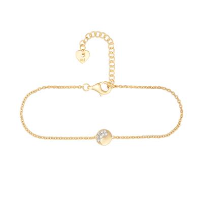 Armband CAÏ "925 Silber vergoldet mit Yin & Yang Anhänger", gold (gelb), Armbänder, Damen, 15+4cm, Silber 925 (Sterlingsilber), glänzend, Armband