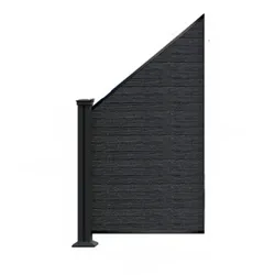 Hardin 1fachgut WPC-Sichtschutzzaun CORTADO V2 - 1x Schrägelement Links - Schwarz