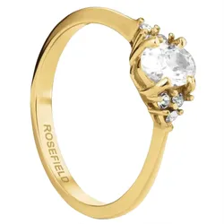 Rosefield JRVO Damenring Goldfarben Vintage Zirkonia, 52/16,6