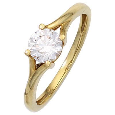 Goldring JOBO Gr. 60, gold (gelbgold 333), Fingerringe, Damen, 60, Gelbgold 333, Goldring, 333 Gold mit Zirkonia