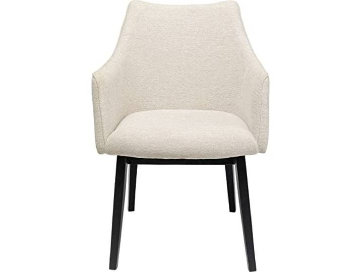 Kare Design Armlehnstuhl Modino, Creme, Armlehnstuhl, Esszimmerstuhl, Textil Bezug, Buchenholz Beine, wasserabweisender Stoff, 82x57x63 cm (H/B/T)