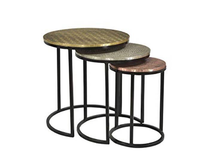 Sit Möbel 3-Satz-Tisch, Platte Mango + MDF, Gestell Metall