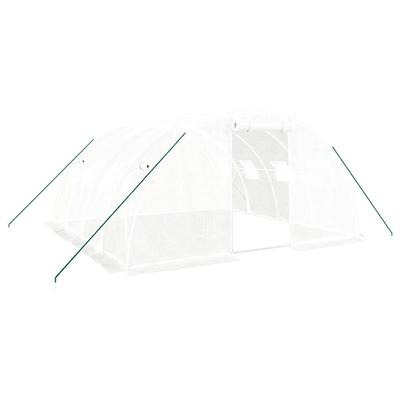 Helloshop26 - Gewächshauszelt für Pflanzen Blumen und Gemüse mit Stahlrahmen 16 m² 4 x 4 x 2 m weiß