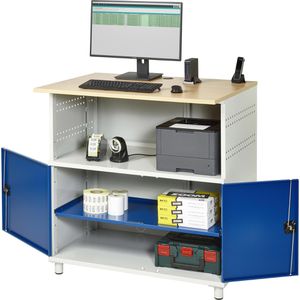 Rau Rau Computerschrank Modell 1022, lichtg / blau, aus Metall, für Industrie, abschließbar