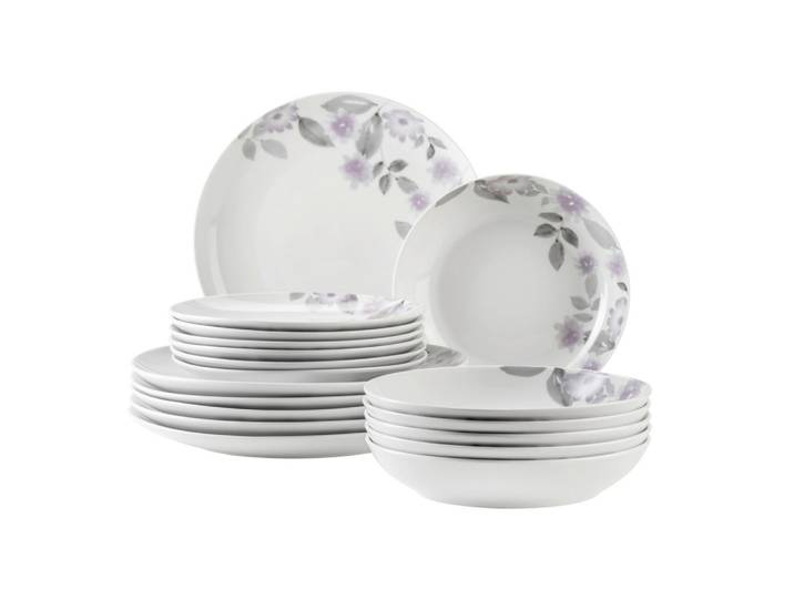 Mäser Tafelservice, Weiss, Keramik, 18-teilig, Geschirr, Geschirr-Sets, Tafelservice