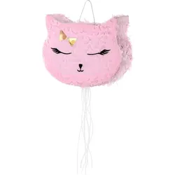 PartyDeco Pinata Katze rosa Partyspiel