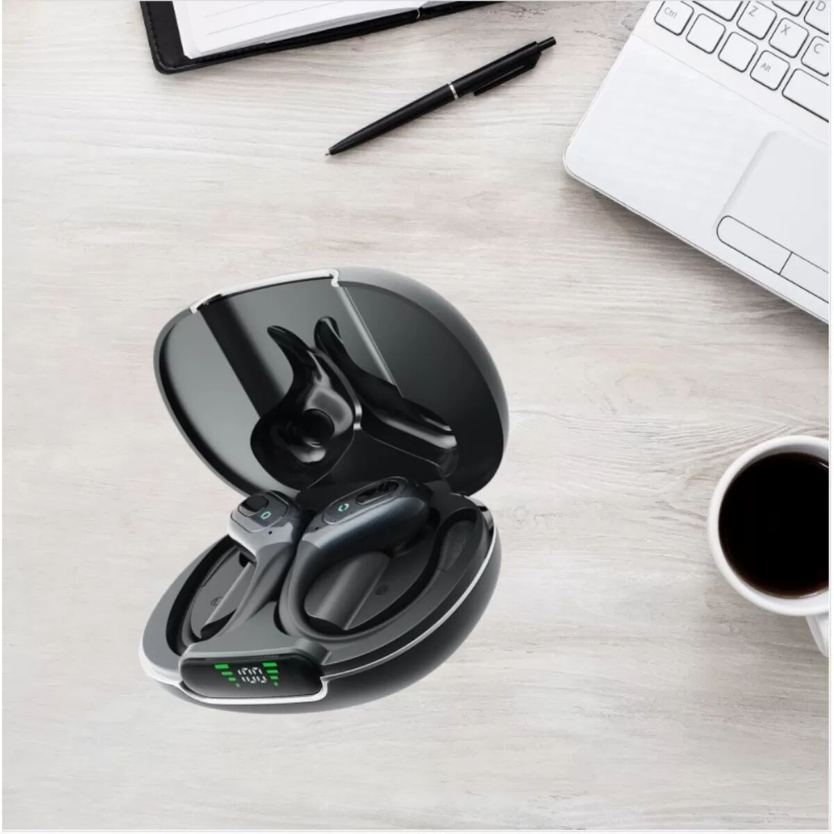 INF Noise-Cancelling Ohrhaken Bluetooth-Kopfhörer mit Surround-Tiefbass, digitalem Display und 480mAh Akku
