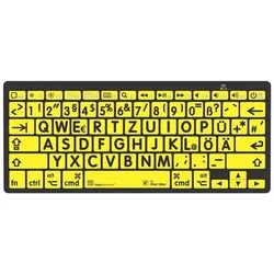 Logickeyboard LKB-LPBY-BTON-DE Tastatur Bluetooth QWERTZ Deutsch Schwarz (DE, Kabellos), Tastatur, Gelb, Schwarz