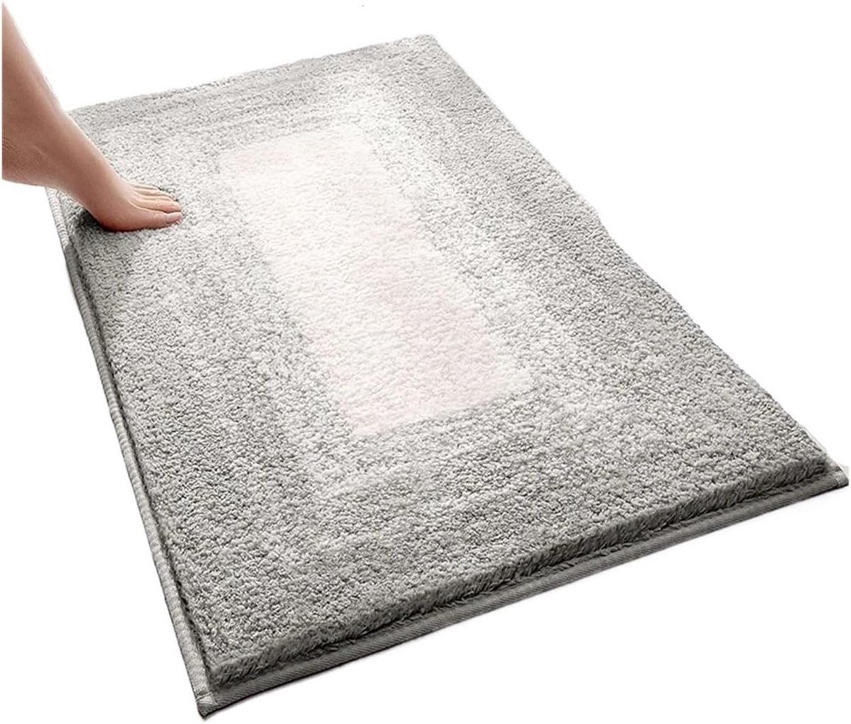 Grijs Badmat Badkamer Tapijt en Voetmat voor Entree - 50 x 80 cm