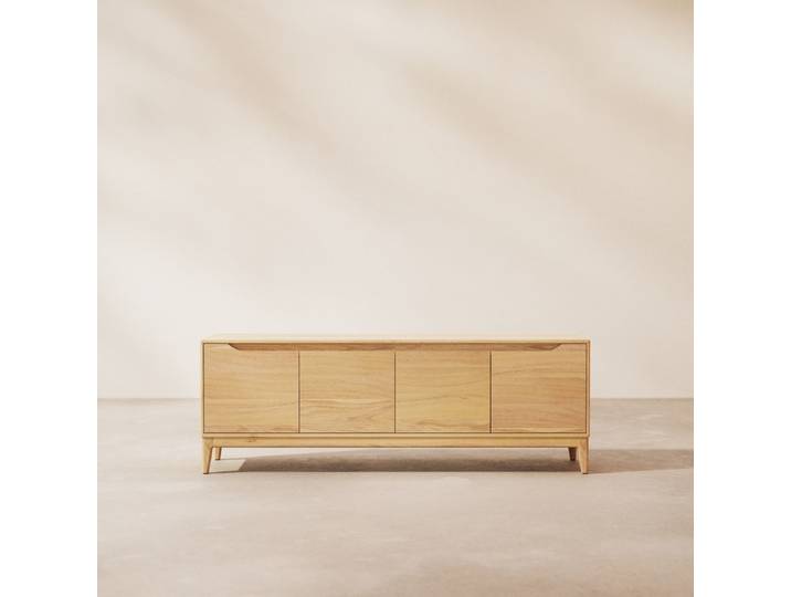 TV-Schrank aus massivem hellem Mangoholz 160 cm Gabrielle - Natur - Light mango