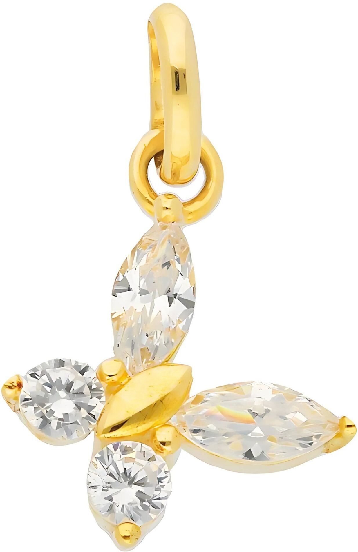 Kettenanhänger ADELIA´S "Anhänger Schmetterling 333 Gold ( 8K ) mit Zirkonia", gold, Schmuckanhänger, Mädchen, mit Zirkonia, Gold, Kettenanhänger, Goldanhänger Schmetterling