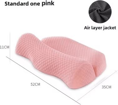 Inspire Essentials Ergonomic Cervical Memory Foam Pillow For Neck And Shoulder Support pink