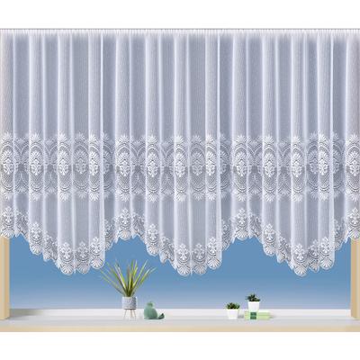 Gardine WECKBRODT "Napoli", Weckbrodt", weiß, B:600cm H:160cm, Polyester, Gardinen, Gardine, jacquard, gebogt, Bogenstore, Bordüre
