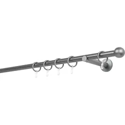 20mm,1-läufig,Rohr,Wandträger 12cm,Endstück ball Farbe: Anthrazit, Größe: 200cm
