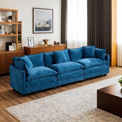 Chenille Cloud Modular Sofa with Double Layer Upholstered Seat Cushion