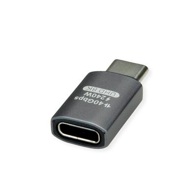 ROLINE USB4 Gen 3x2 Adapter Typ C ST/BU, Aluminium, gerade, silberfarben