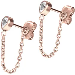 Titan Ohrstecker KRISTALLTROPFEN + KETTE