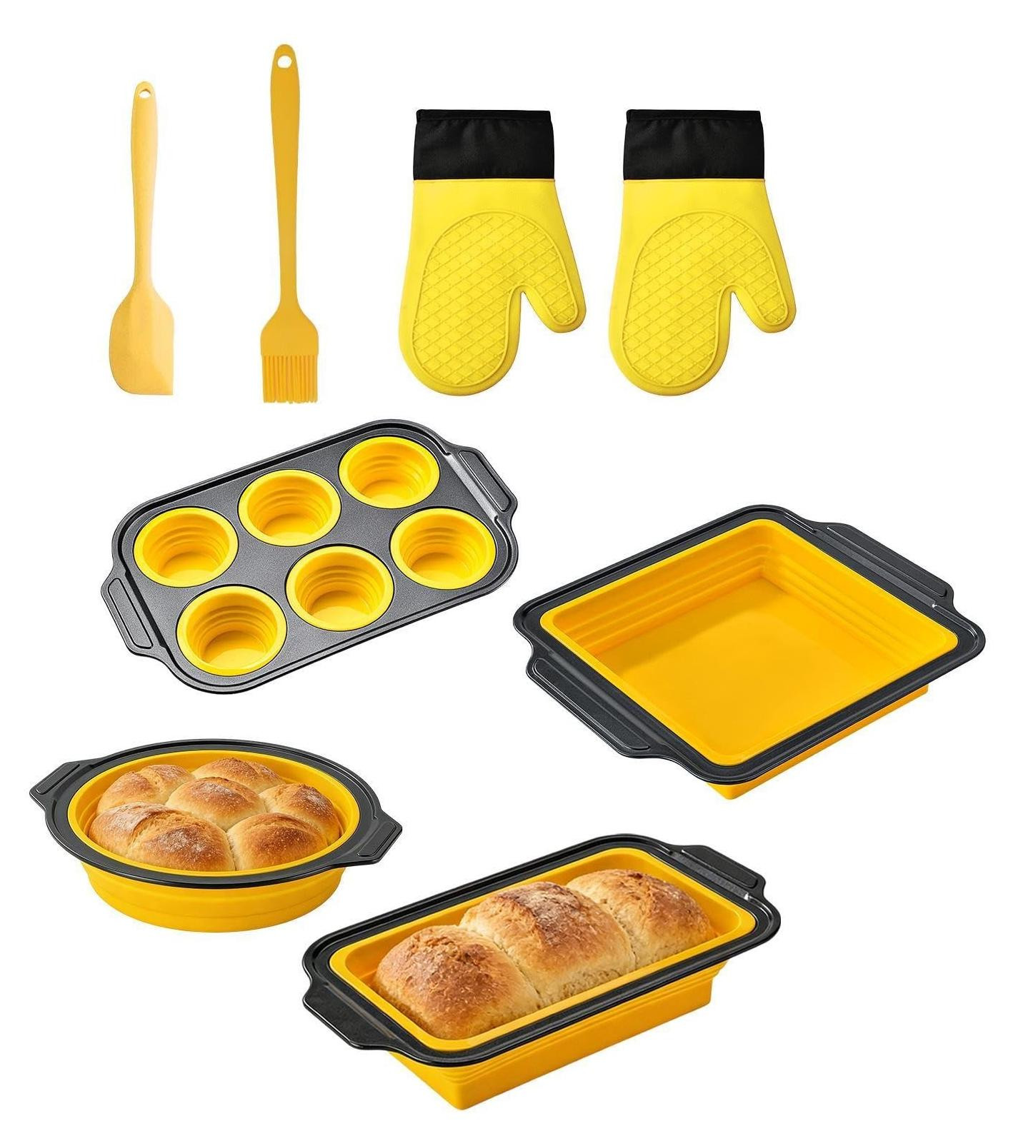 Stapelbare bakset van siliconen voor thuisbakers
